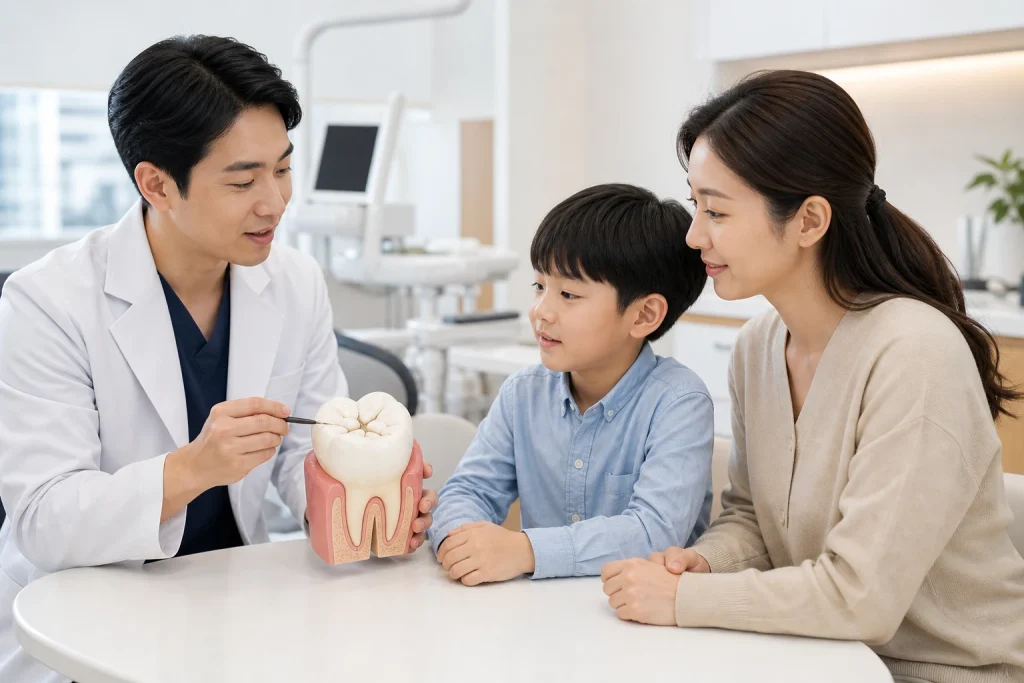 어린이 어금니 충치 대표 사진